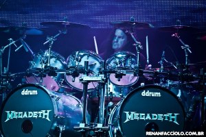 Megadeth em SP - Shawn Drover - Foto: Renan Facciolo, gentilmente cedida ao Roque Reverso