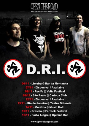 D.R.I. - Cartaz da Turnê pelo Brasil 2014