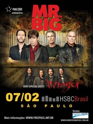 Mr.Big e Winger em SP - Reprodução do Cartaz do Show