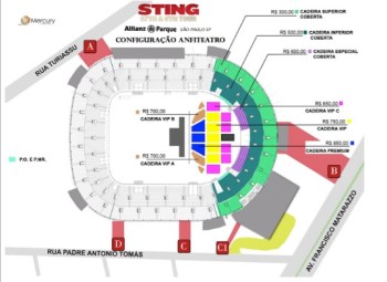 Allianz Parque - Sting - Mapa