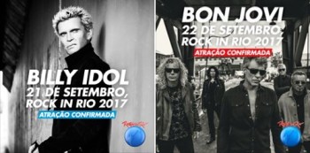Bon Jovi e Billy Idol no Rock in Rio - Fotos de Divulgação