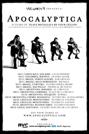 Apocalyptica - Cartaz da Turnê pela América Latina