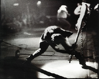 GiF com montagem feita com fotos clássicas do Rock