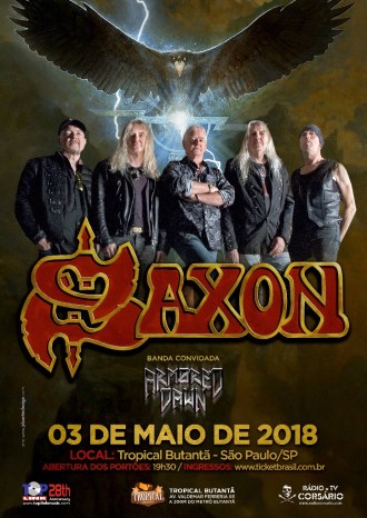 Saxon em São Paulo - Reprodução do Cartaz do show
