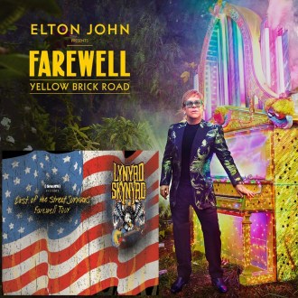 Junção dos banners das turnês de Elton John e Lynyrd Skynyrd