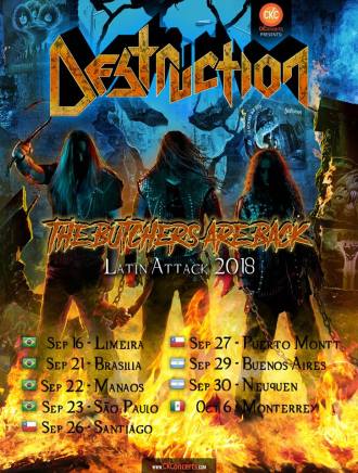 Destruction - Reprodução do Cartaz da turnê pela América Latina