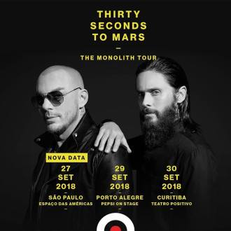 Thirty Seconds to Mars no Brasil - Reprodução de cartaz do show