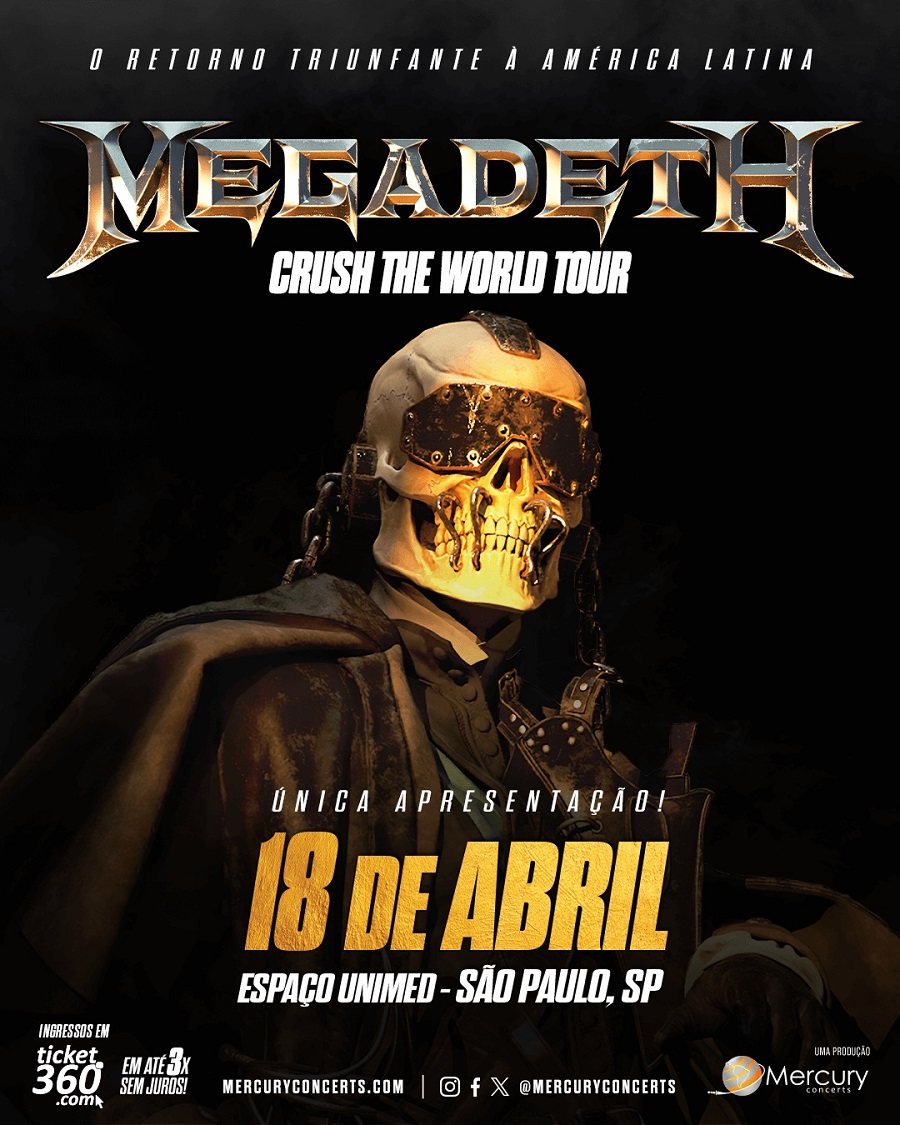 Megadeth voltará ao Brasil em abril de 2024 para show único em São
