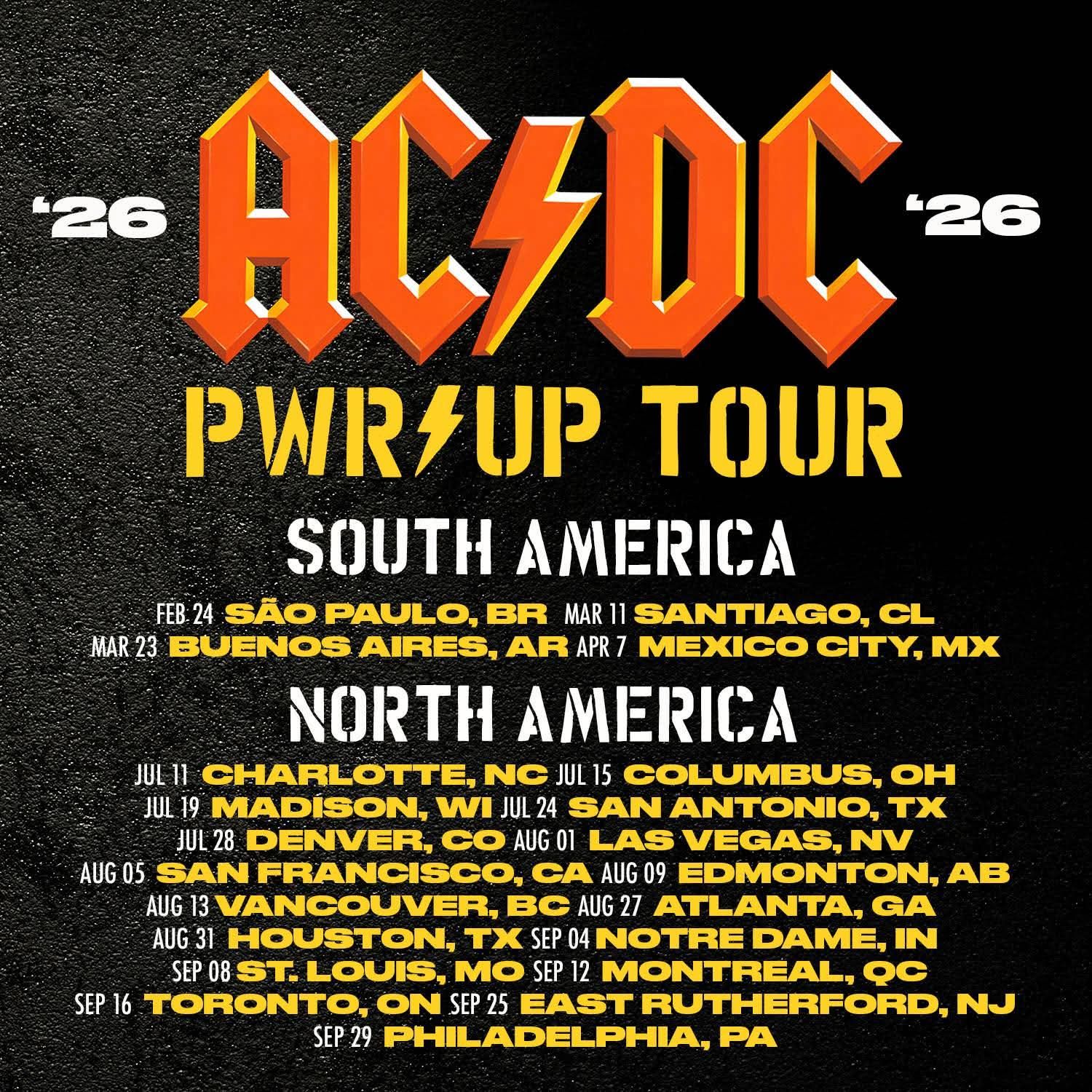 AC/DC confirma nova fase da turnê do álbum 'Power Up' e show único