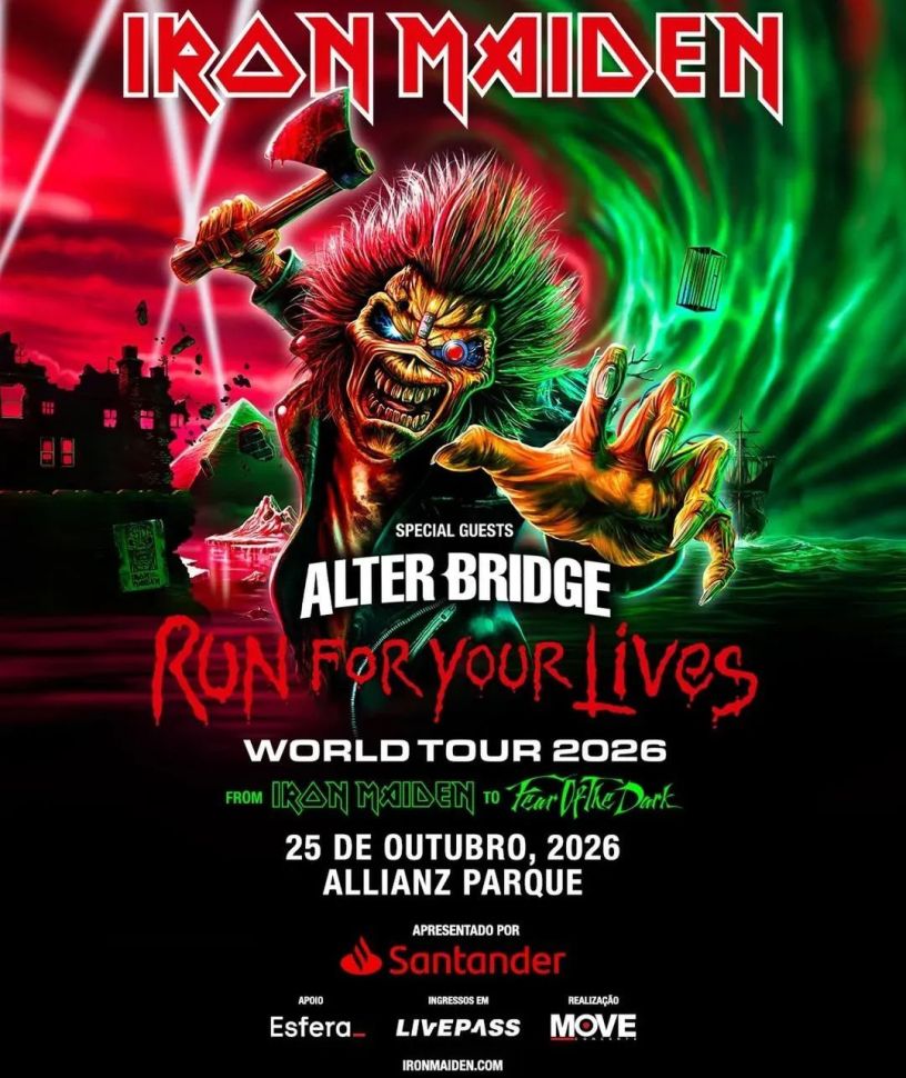 Iron Maiden volta ao Brasil em outubro para show em SP de turnê comemorativa de 50 anos