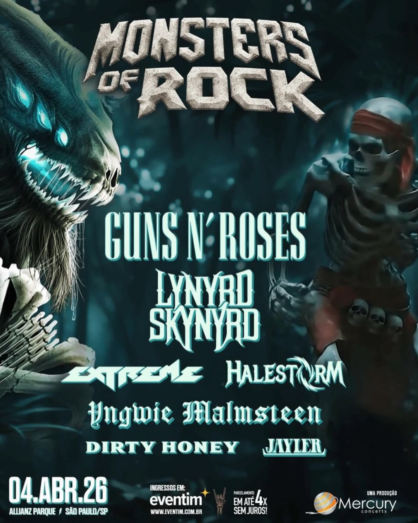 Monsters of Rock completa line-up de 2026 com Yngwie Malmsteen, Dirty Honey e Jayler