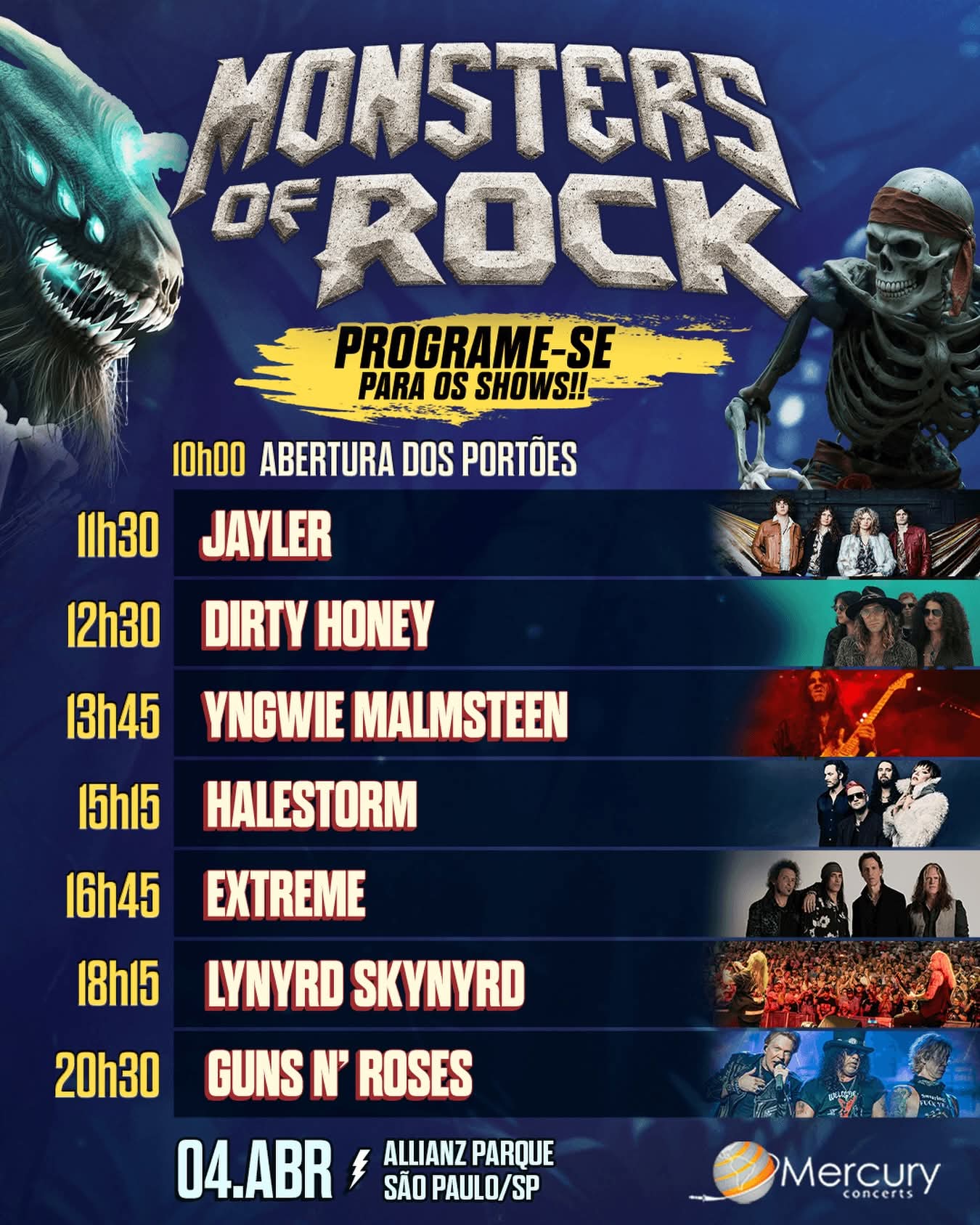 Monsters of Rock divulga grade de horários da edição de 2026 em São Paulo